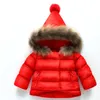 Retail 9 Colours Kids Winter Coats Boys Girls Designer zagęszcza bawełniany płaszcz niemowlęta kurtka z kapturem 1810379