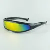 Bouclier lunettes de soleil coloré miroir lentille famille lunettes de soleil Cool X hommes lunettes futuriste cyclope néon lunettes adultes et enfants taille