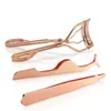 New Colorful gold Stainless Steel Eyebrow Scissor 3d Mink Eyelash Tweezers Eyelashes Curler Set Hair Trimming Makeup Scissor Maquillage