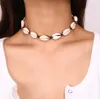 Collana girocollo con colletto a conchiglia fai-da-te Shellhard Boho Corda nera Collane con ciondolo a forma di conchiglia Hawaii Spiaggia estiva per donna Uomo Gioielli Gft