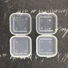 Square Mini Empty Plastic Transparent Boxes Cosmetic Nail-art Pill Cases with lids Clear Jewelry Earplugs Storage Box 3.5*3.5cm