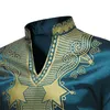 New 2019 Fashion African Men's T-shirt Rich Bazin Print Tops Shirt Dress Long Sleeve for African Dresses Man Casual Clothes