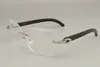 2019 Nya modehögkvaliterade glasögonram 8300817 Diamond Series Black Black Flower Mixed Horn Glasses Frame 58-18-140221R