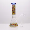 10 inch honingraatstickers beker bong rookpijp Recycler Dab Rig beker 1 heldere downstem 1 heldere kom