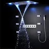 Luxury Multi Functions 600 * 800MM Rubinetti per doccia di grandi dimensioni Bagno Sistema doccia a LED Pannello per soffione a pioggia a cascata con set di getti per il corpo