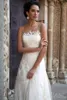 Elegant Summer Beach Boho A Line Wedding Dresses Sheer Neck Tulle Brudkl￤nningar Spetsknapp T￤ckt tillbaka BC1375