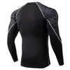 Mode Rashgard Compressie Sport Shirt Mannen Lange Mouwen Fitness Top Sportkleding Gym Training T-shirt Bodybuilding Running Shirt Mannen