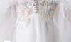 Lovely A Line Vestidos de flores para niñas Vestidos de desfile de tul de espagueti blanco Apliques Vestido de gasa alto y bajo para boda