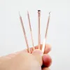 Blackhead Stainless Steel Rose Gold Acne Clip Blackhead cleansing tools Needle Tool 4 pcs with Box Acne Beauty Tools