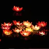 LED LOTUS LAMP Färgglad förändrad flytande vattenpool som önskar lätt lykta flamelösa ljus lotus blomma lampor för festdekoration3901300