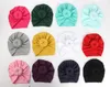 12色ベビーヘッドバンドキャップ製品子供のヘッドスカーフ帽子の赤ちゃんソリッドカラー結び目インドのプルオーバーキャップヘッドバンド無料船10ピース