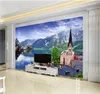 Carta da parati fotografica personalizzata 3d Bella città d'acqua Paesaggio Soggiorno TV Sfondo Bound Wall Painting Wallpaper