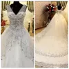 Elegant Real Photo Wedding Dresses For Woman White Tulle Luxury Ball Gown Wedding Party Dress Bling Beaded vestidos de Novia Vintage Princess Bride dresses 2023