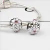 Passar Pandora Armband 20Pc Magnolia Flower Silver Charm Pärla Lösa pärlor För Grossist Diy European Sterling Smycken Märkning Charm Kvinnor