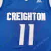 coe1 2020 New NCAA College Creighton Bluejays Jerseys 11 Marcus Zegarowski Basketball Jersey Tamanho Masculino Jovem Adulto