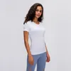 L-55 nova blusa de ioga camiseta moda ao ar livre roupas esportivas feminina manga curta tanques de ioga camisa de corrida