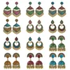 Mode-ethnique Vintage géométrique boucles d'oreilles pour femmes femme or fleurs boucles d'oreilles fête vacances bijoux accessoires