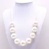 Baby Imitacja Pearl Chunky Bubblegum Koraliki Naszyjnik Moda Dziewczyny Dzieci Handmade Biżuteria Regulowany Łańcuch Lina