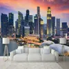 Custom Photo Wallpaper 3D Singapore City Building Night View Mural Living Room Office Backdrop Wall Decor Modern Creative Fresco