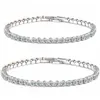 Partihandel-Diamond Crystal Armband Silver Guldpläterad Armband Bangle Manschettband För Kvinnor Mode Bröllop Smycken