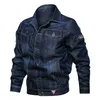 Giacche da uomo Giacca di jeans Bomber sottile Capispalla casual Jeans Cappotto con risvolto multitasche di grandi dimensioni Veste Homme