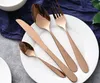 4pcs/set Stainless Steel Fork Knife Spoon Rose Gold Cutlery Set, Shiny Gold Flatware Set W9732