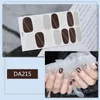 14TIPS Full Cover Gradient Glänsande nagelklistermärken Lim Wraps Dekorationer DIY för skönhetsblommor Nail Art Polska Plain Stickers