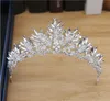Cheap Shiny Party Tiara Clear Crystals King Queen Crown Wedding Bridal Crowns Costume Art Deco Princess Performance Tiaras Head Pi2570