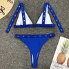 Neon Yeşil Yüksek Bel bikini Kayış Mayo kadın Tanga Mayo Ayarlamak Kadın Iki adet bikini set Brezilyalı Mayo