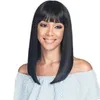 красота прическа дамский длина плеча прямой естественный парик африканский Амери бразильский волос Моделирование человеческих волос длинный прямой парик с челкой