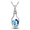Wishing Bottle Pendant Necklace Bottle And Love Crystal Pendant Cheap Diamond Alloy Clothes Accessories Sweater Necklace Jewelry Gift