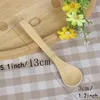 Long Handle Bamboo Spoons High Quality Eco-friendly Tableware Teaspoon Household Spoon Coffee Spoon Safe Baby Small Soup Spoon BH2307