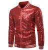 Jaqueta Masculina Brilhante com Lantejoulas Blazer Terno Casaco Casual Feminino Jaqueta Bomber com nervuras para Festa de Casamento Banquete Baile S -XXL