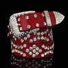 Mode Luxury Designer Super Glittering Diamond Zircon Crystal Leather Belt för Kvinna 110cm 3.6ft