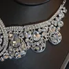 Lyxig Crystal bling bling brud bröllop krona halsband örhänge set quinceanera party smycken formella evenemang brud smycken se259l