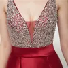 Vestidos ساتان طويل حفلة موسيقية فساتين أنيقة 2019 حورية البحر مطرز كريستال الأعلى عارية الذراعين الرسمي مساء اللباس حزب ثوب رداء دي سواريه