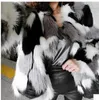 Femmes Mixed Color Man-Made Fur Jacket Casual Plus Size Faux Manteaux De Fourrure Femme Section Courte Fourrure Outwear Casaco De Pele Falso Ck43 CJ191214