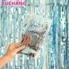 10pcs/lot 18inch Pearl Light Purple Blue Foil Latex Helium Balloons Fringe Rain Curtain Wedding Baby Birthday Party Decorations