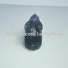 5 pièces 2 "cristal naturel arc-en-ciel fluorite pierres précieuses sculptées statues de lapin animaux guérison gardien figurine artisanat Reiki