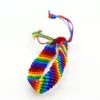 Kvinnor Handgjorda Rainbow Färggåva Rope Länk Armband Smycken Nya Fancy 18cm Justerbara vävda armband 2pcs