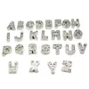 10pcs Silver A-T Alphabet Letter Floating Charm Initial Locket Charms Pendants For Floating Locket DIY Charm LSFC113