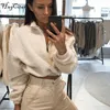 Ny Ankomst Långärmad Zipper High Neck Faux Lambswool Crop Tops Höst Winter Women Fashion Solid Coat Jacket