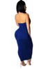 Sexy Strapless Bodycon Womens Dresses Irregular Ruched Long Dress Summer Fashion Casual Club Party Women Clothing255N
