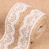 Christmas Ribbon Jute Burlap Rustic Vintage Wedding Decor linen Gift Box Wrap Lace Ribbon Roll Merry Christmas Party Supplies