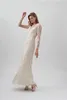 2019 Bhldn Robes De Mariée Sirène Bijou Cou Cheville Longueur Dentelle Appliqued Perle Manches Longues Robe De Mariée Personnalisé Élégant Robes De Mariée Jardin