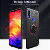 XIAOMI Redmi를위한 자석 반지 대 경우 주 7 호화스러운 가득 차있는 덮개 케이스 Shockproof 자동차 전화 홀더 케이스 TOTTIDAY