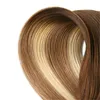 Piano Color Double Drawn Tape In Hair Skin Weft Silk Straight Soft Natural Blonde Brown Mix Color Virgin Remy Human Hair Extensions