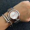 Mode Voll Marke Armbanduhr Frauen Mädchen Großen Buchstaben Drehbare Zifferblatt Stil Metall Stahl Band Quarz Mit Luxus Logo Uhr p20