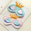 1PC Prinses Kroon Leuke Ogen Cover Slaapmasker Ooglap Reizen Slapen Blinddoek Schaduw Oogmasker Draagbare Roze/Blauwe kleur