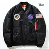NASAジャケットフォールフライトパイロットジャケットコートブラックグリーン爆撃機MA1男性NASA刺繍野球コートwith zipper m-xxl 5 xhu1